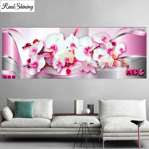 Pink,Blue White Orchid Flower diamond painting attractiveness 6 colors diamond embroidery 5d diy full square round large T73