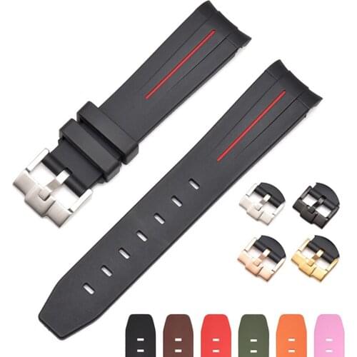 For Rolex Diving Black Green Water Ghost Series Silicone Strap Curved Mouth 20mm 21mm 22mm High-grade TPU Watch Strap