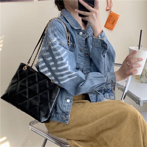 Shoulder Bag Female Designer Crossbody Bag Handbag Purse Backpack Women Chain Fashion 2021 PU Leather All-match Diamond Lattice