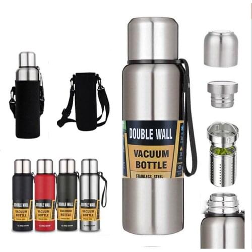 Large Capacity Stainless Steel Thermos For Tea With Tea Infuser Vacuum Flask Insulated Bottle Tumbler Portable 500/1000/1500ml