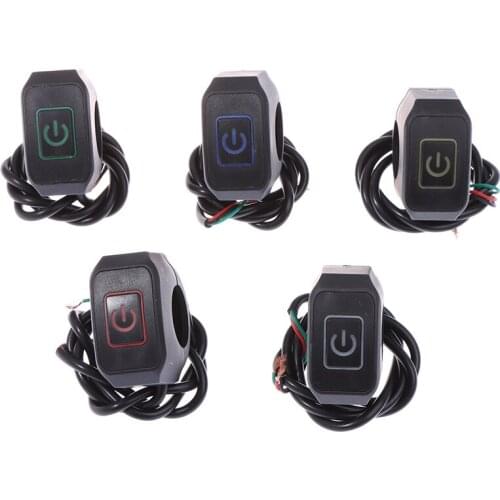 22MM 7/8'' Motorcycle Handlebar Switch Momentry Buttton For Electric Star Kill Waterproof Control Switch Button with LED light