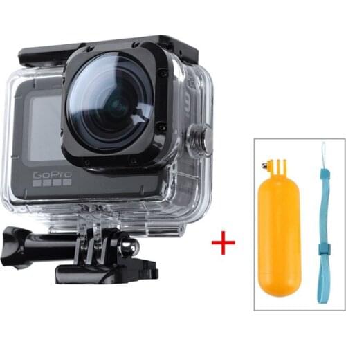 Waterproof Protective Case 45m Underwater Diving Shell With Floating Selfie Stick Mount Set For Gopro Hero9 Black Max Lens Mod