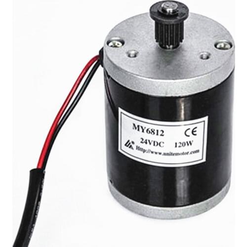 MY6812 120w DC 24V high speed motor , scooter small brush motor, Brush Motor with belt pulley for Electric Scooter