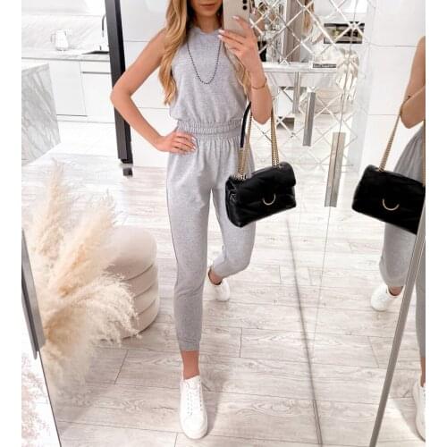 Women’s Casual Two Piece Clothes Fashion Solid Color Cropped Vest and High Waist Pencil Pants For Friends Gathering Shopping