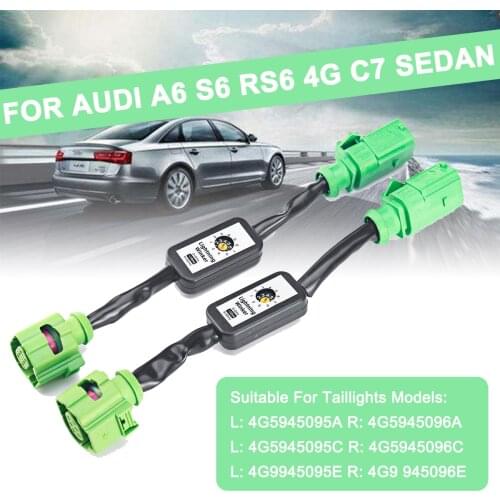 For Audi A6 S6 RS6 4G C7 Sedan 2pcs Dynamic Turn Signal Indicator LED Taillight Module Cable Wire Harness Left&Right Tail Light