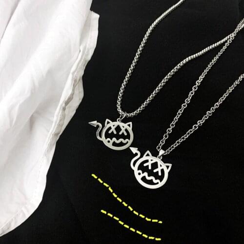 2021 Fashion Female Demon Pendants dropshipping Silver Color Little Demon Pendant Necklace Jewelry For Men/Women Wholesale