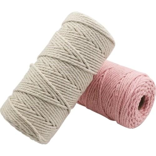 4pcs/packs 3 mm Twisted Cotton Rope Macrame Rope Cord 3 Strand Cotton Thread DIY Knitting Cotton String