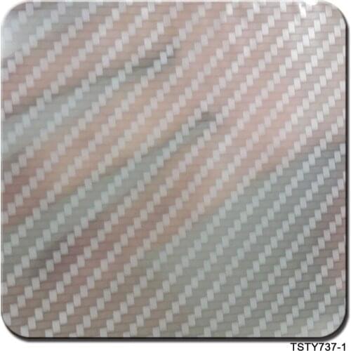 Free shipping 0.5mX2m/10 silver and transparent carbon fiber TSTY737-1 hydrographics water transfer film