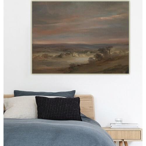 Citon John Constable《A View on Hampstead Heath, Early Morning》Canvas Art Oil painting Backdrop Wall Decor Home Decoration