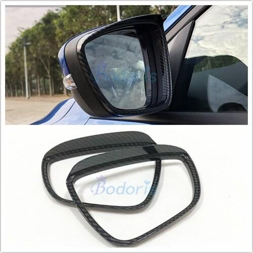 For Ford Focus Mk4 2019 2020 Carbon Fiber Look Rearview Mirror Cover Side Wing Cap Shell Case Moulding Trims Car Accessories