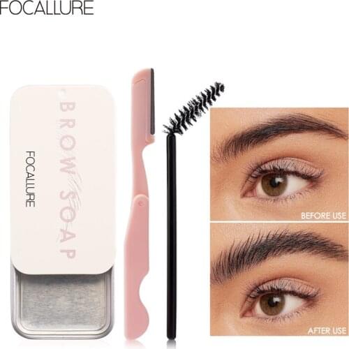 FOCALLURE Eyebrow Gel Brows Wax Waterproof Long-Lasting 3D Feathery Wild Brow Styling Soap For Eyebrows Womens Cosmetics