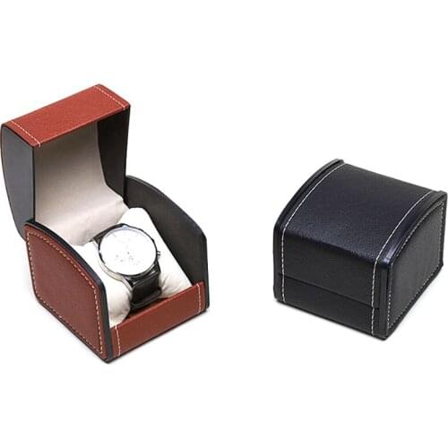 Watch Box Artificial Leather PU Watch Storage Box Display Case Removable Cushion Clamshell Watch Boxes For Packing Gift/Jewelry