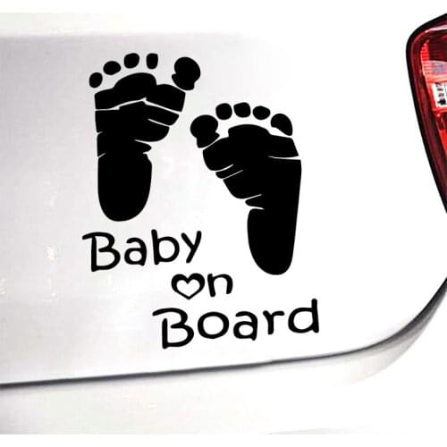 Fashion Design Baby On Board Car Sticker Funny Wrap Vinyl Car Decorative Accessories Black/White