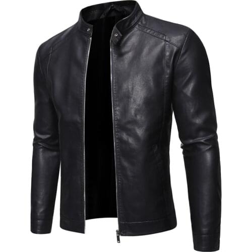 Mens Faux Leather Jacket Motorcycle Leather Jacket Mens Jacket Black Jacket Male PU Leather Jacket Mens Clothing