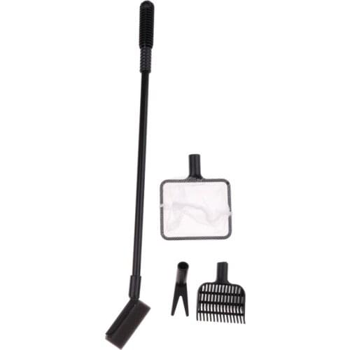 Cleaning Tool Sets 4 in 1 Small Fish Tank Aquarium Cleaning Kit Black