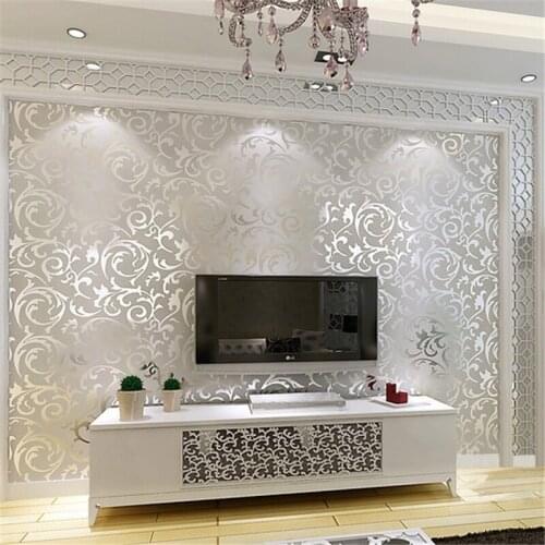 Wellyu wallpaper European style scorpion leaves non - woven wall paper hook stereo living room bedroom TV background wallpaper