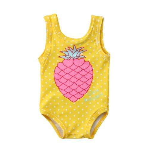 Toddler Kids Baby Girl Clothes Little Pineapple Print Swimwear Sleeveless Swimsuit Bathing Suit Beachwear 6M-4Y