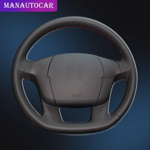 Car Braid On The Steering Wheel Cover for Citroen C4 C4L DIY Hand Sewing Auto Leather Covers Interior Accessories Car-styling