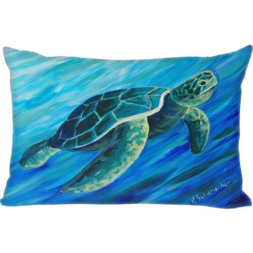 Hot Sale Custom Double Sided Pillow Slips Sea Turtle Animal Rectangle Pillow Covers Bedding Comfortable Cushion/High Quality