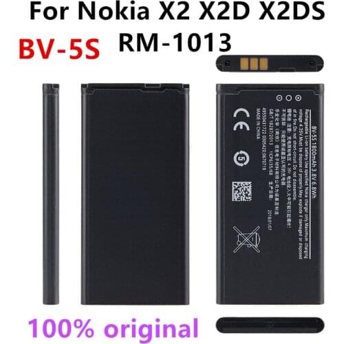 Original BV-5S 1800mAh Replacement Battery For Nokia X2 X2D X2DS RM-1013 BV5S BV 5S Li-Polymer Batteries