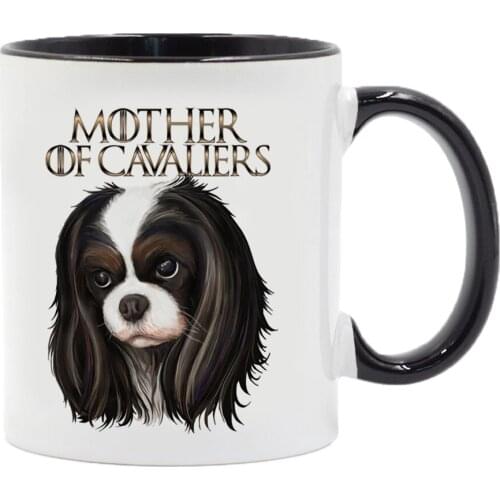 Mother of Cavaliers Dog Lover Mama Gift 350ml Ceramic Creative Tea Milk Cup Coffee Mugs