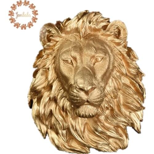 Three color Large Size Lion Head Wall decoration Hanging Wall Animal Head Resin Pendant Wall Ornaments Home Accessories