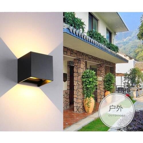 IP65 9W COB cube adjustable surface mounted outdoor led lighting,led outdoor wall light 9W, up down led wall lamp