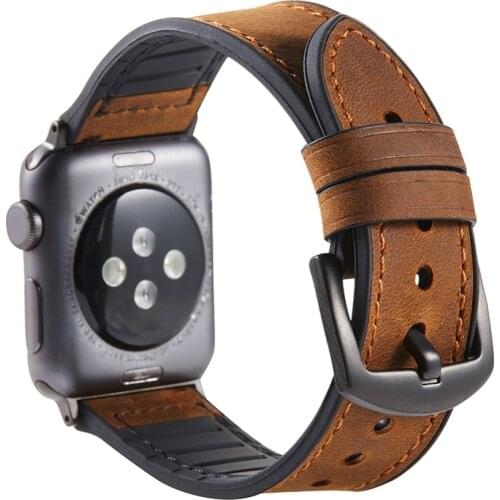 Genuine Leather Band for Apple Watch Series 6 5 4 3 2 SE Sprots Strap Watchbands for iWatch 38mm 40mm 42mm 44mm