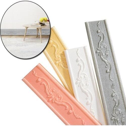 3D Foam Wall Stickers Self Adhesive Waterproof Baseboard Wallpaper Border Wall Sticker Living Room Bedroom Home Decorations