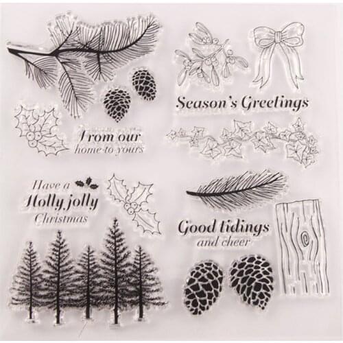 Tree Pinecone Silicone Clear Seal Stamp DIY Scrapbooking Embossing Photo Album