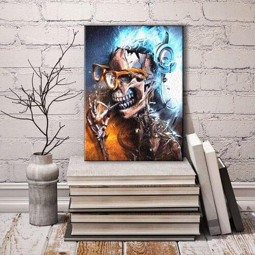Skeleton Smoking With Glasses DIY Painting By Numbers Abstract Art Pictures On Canvas Handcraft Hobby Unique Gift