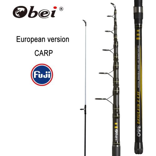 Obei Telescopic Carp Fishing Rod 3.3 3.6m Carbon Fiber Fuji Spinning Rod Pesca 12-25lb Power 80-200g 11' 12' Hard Pole