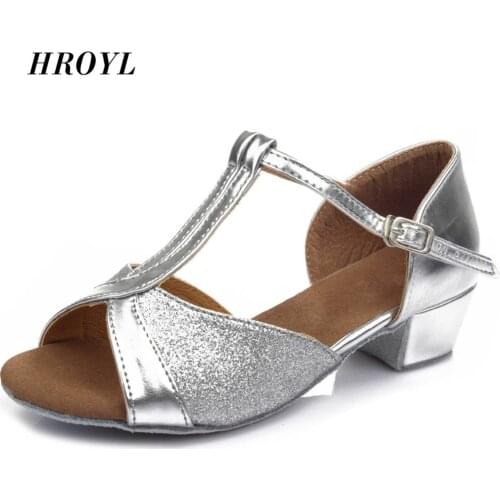 605 High quality hot sale wholesale Latin Dance Shoes Ballroom tango girls Children/child/kids low heel shoes 4 colors