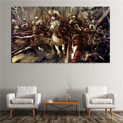 Wings War Army Knights Blade Polish Horses Poster Warriors Horsemen Paintings On Canvas Modern Art Decorative Wall Pictures Home