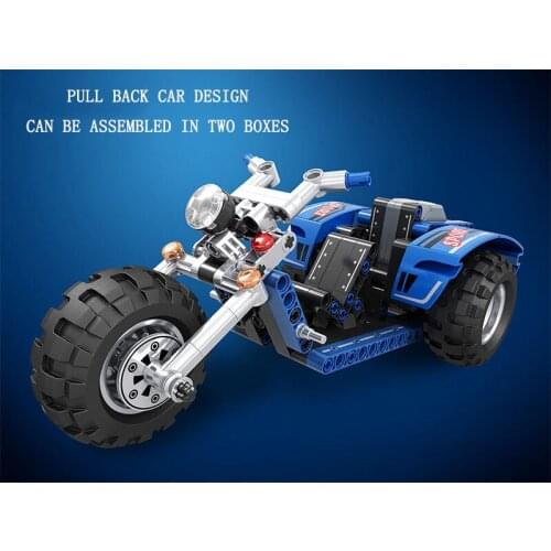 Funny modular building Blocks 178 Pcs Offroad Reverse Three Wheeled Formula vehicle bricks model pull back toys for kids gifts