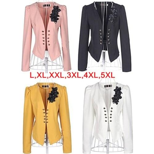 2019 Fashion New women blazers jackets business plus size short coat for woman White,pink,black, yellow,red L,XL,XXL,3XL,4XL,5XL