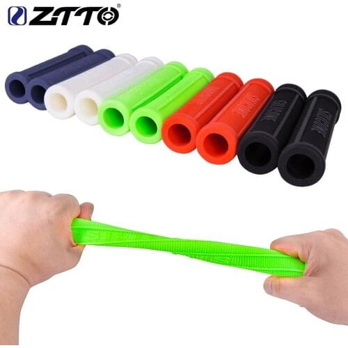 ZTTO for MTB Mountain Bike Road Bicycle Parts 1 Pair Pure Silicone Gel Durable Shock-Proof Anti-Slip Bicycle Grips with Bar Plug