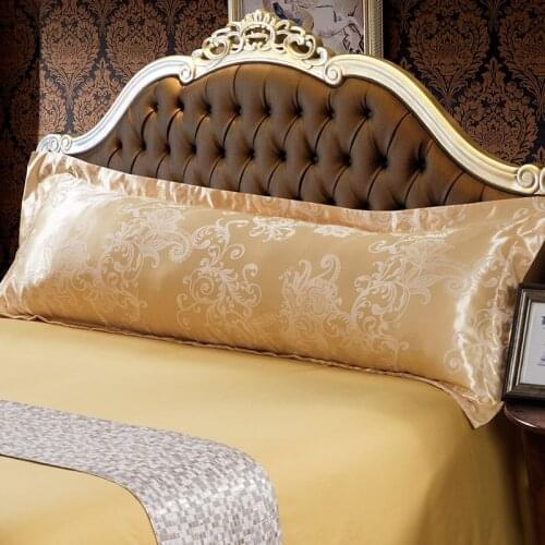 1PC Large Pure Silk Satin Jacquard Pillowcase Soft Silk Pillow Case for Bed Single Full Queen Size Pillow Cover for Decorative
