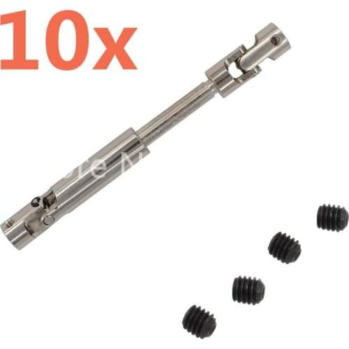 10Pcs RC SCX10 Upgrade Stainless Steel Universal Drive Shaft With CVD90-115mm 110-155mm D90 For 1/10 Model HSP Car AXIAL Crawler
