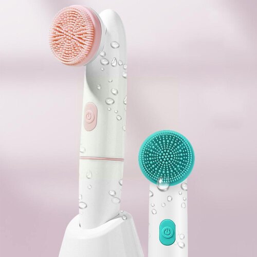 2 In 1 Electric Face Cleansing Brush Sonic Vibration Cleansing Care Skin Brush Whashing Remove Tools Massage Blackhead T4Q6