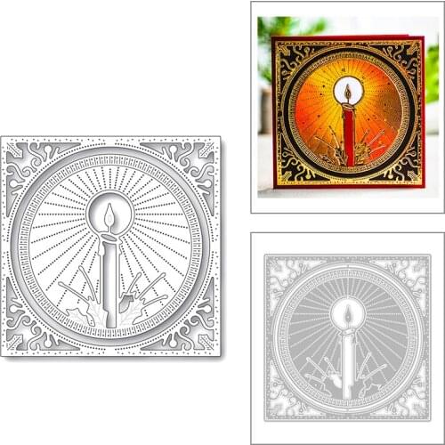 2020 New Square Edge Embossing Candle Metal Cutting Dies For DIY Background Album Greeting Card Scrapbooking Making No Stamps