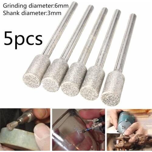 5Pcs Diamond Drills Chainsaw Sharpener Burr Stone File hain Saw Sharpening Tool Alloy Grinding Head Diamond Grinding Rod