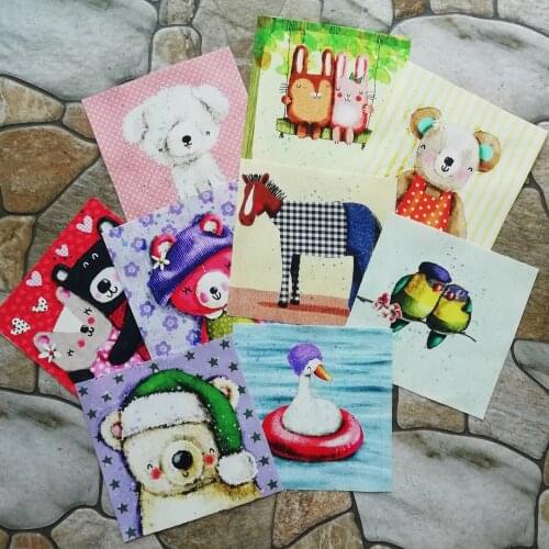 Hand Bag Home Decora Handmade Sewing Positioning Cloth Doll Design Printed Fabric Diy Fabric Cartoon 15*15cm -9pcs D20 Woven 80g