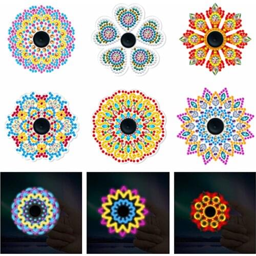 DIY Luminous Diamond Painting Finger Spinner Special Shaped Drill Mandala Spinning Top Rhinestone Art Crafts Gifts For Children