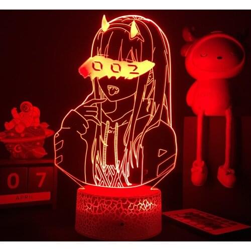 Anime 3d Lamp Zero Two Figure Nightlight Kids Child Girls Bedroom Decor Light Manga Gift Night Light Lamp Darling In The Franxx