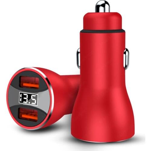 Cargador de coche 6A, adaptador de aluminio con pantalla LED Digital, carga rápida 3,0 QC3.0 4,0, para iphone 12 y Huawei