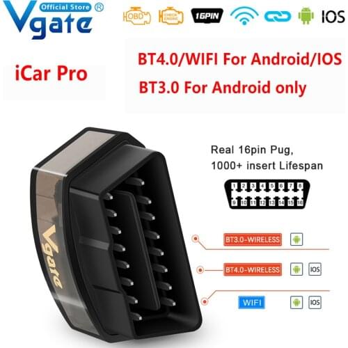 Vgate icar pro ELM 327 wifi Bluetooth-Compatible OBD2 car scanner ELM327 diagnostic tool for Android/IO OBD 2 Auto Scan Tool