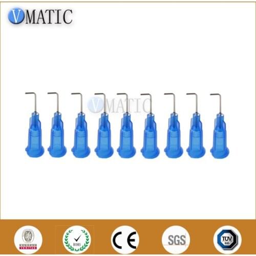 Free Shipping 22G Blue 0.5'' Tubing 90 Degree Bend Bent Dispensing Needle Tips Blunt End Stainless Steel Needles 1/2 Inch