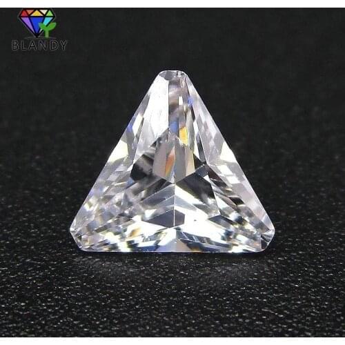Free Shipping 5*5~8*8mm Triangle Chamfered Shape White Cubic Zirconia 5A Quality Brilliant Cut CZ Synthetic Gems For Jewelry