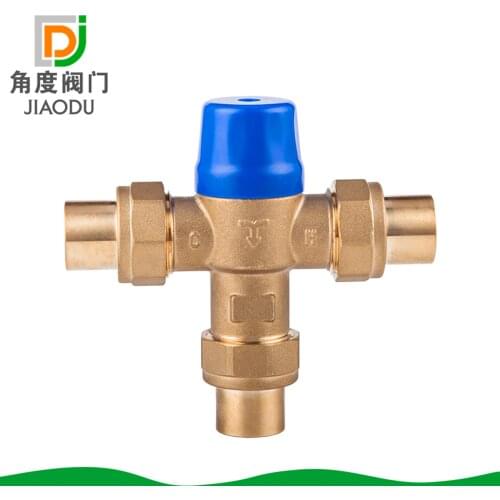 Free brass temperature control welding constant temperature mixing valve - free hot and cold water mixed valve